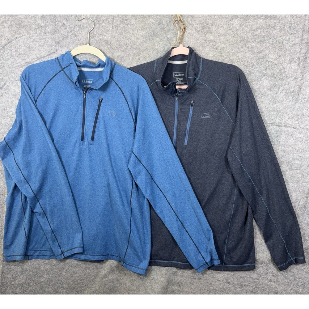 LL Bean Pullover Jacket Mens XL Blue Lightweight Slightly Fitted - BUNDLE OF 2 - Picture 2 of 10